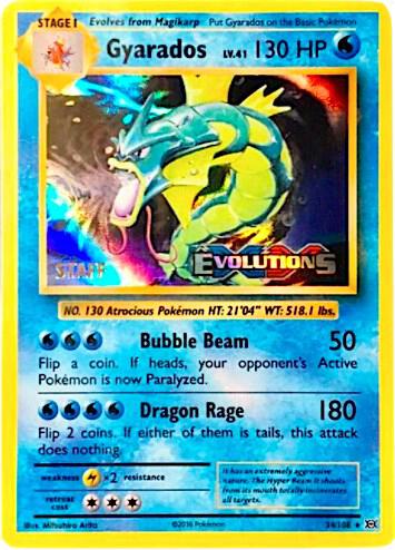Gyarados - 34/108 (Prerelease) [Staff] (XY Promos)