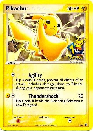 Pikachu - 012 (10th Anniversary) (Miscellaneous Cards & Products)
