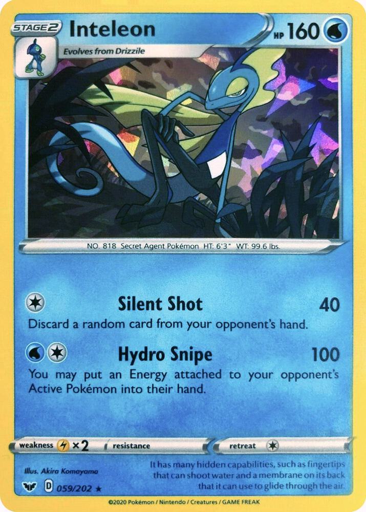 Inteleon - 059/202 (Cracked Ice Holo) (Deck Exclusives)