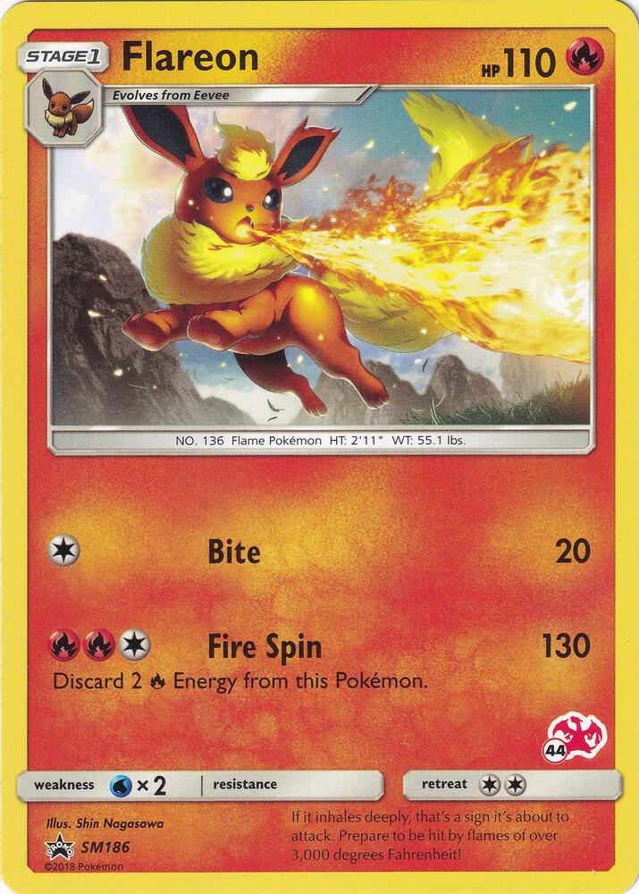 Flareon - SM186 (#44 Charizard Stamped) (Battle Academy)