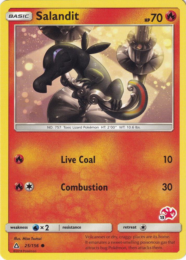 Salandit - 25/156 (#13 Charizard Stamped) (Battle Academy)