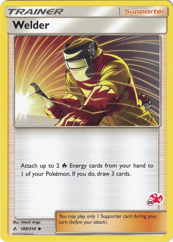Welder - 189/214 (#25 Charizard Stamped) (Battle Academy)