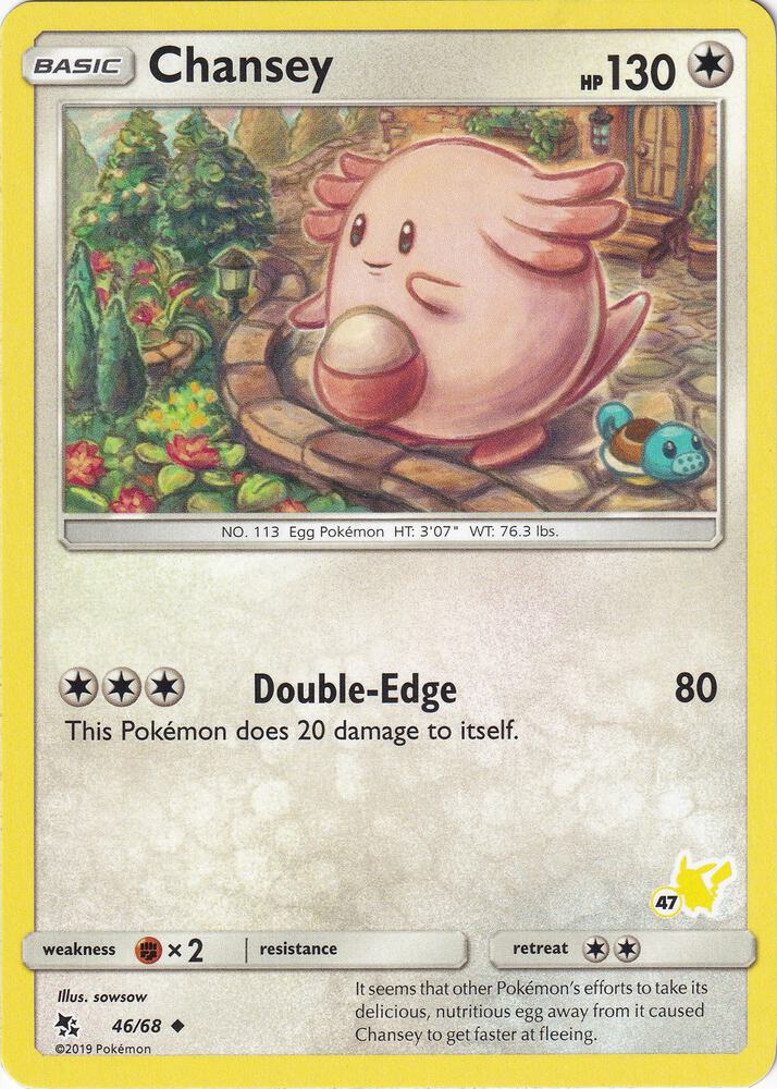 Chansey - 46/68 (#47 Pikachu Stamped) (Battle Academy)