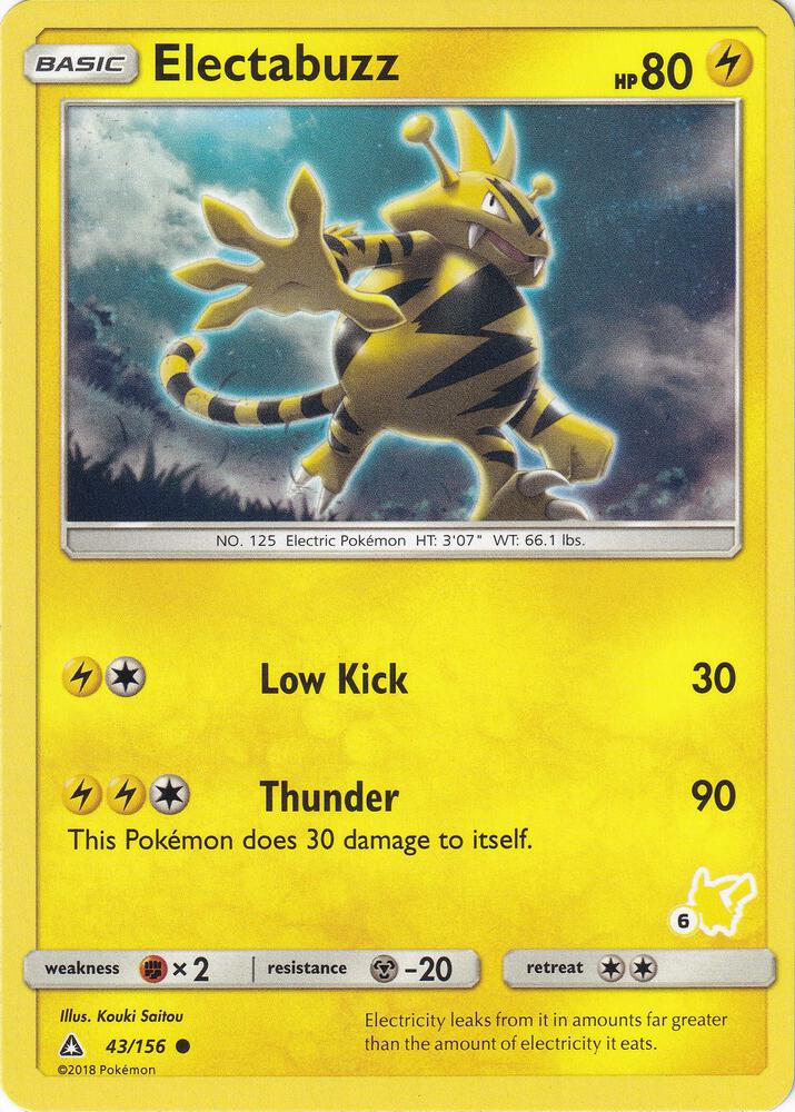 Electabuzz - 43/156 (#6 Pikachu Stamped) (Battle Academy)