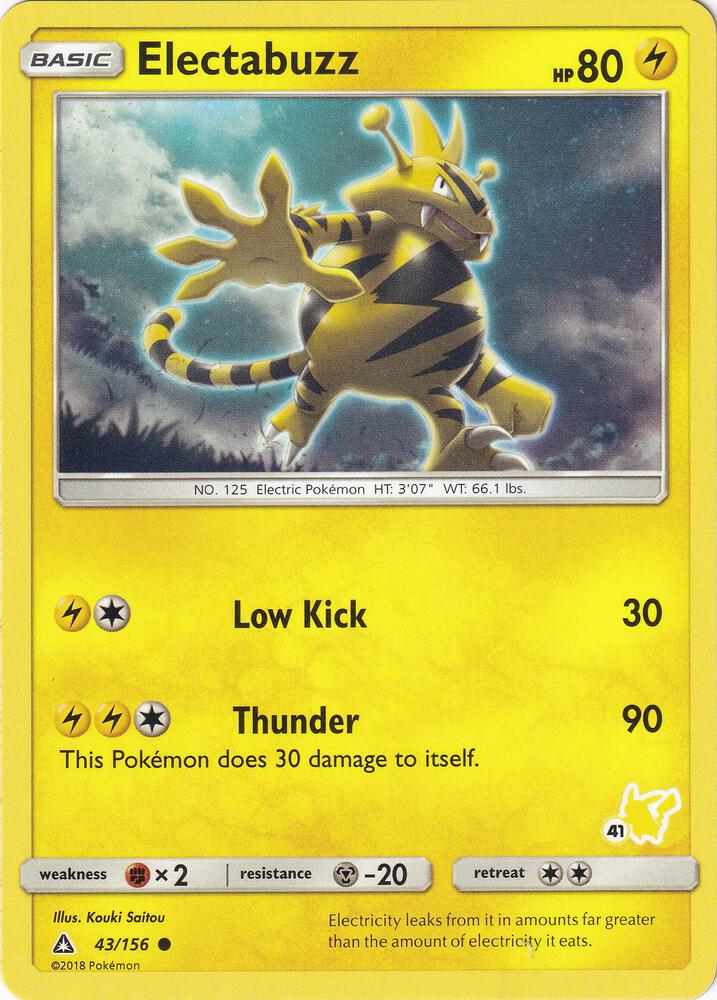Electabuzz - 43/156 (#41 Pikachu Stamped) (Battle Academy)