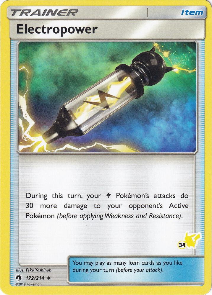 Electropower - 172/214 (#34 Pikachu Stamped) (Battle Academy)