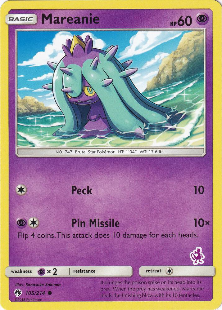 Mareanie - 105/214 (Mewtwo Stamped) (Battle Academy)