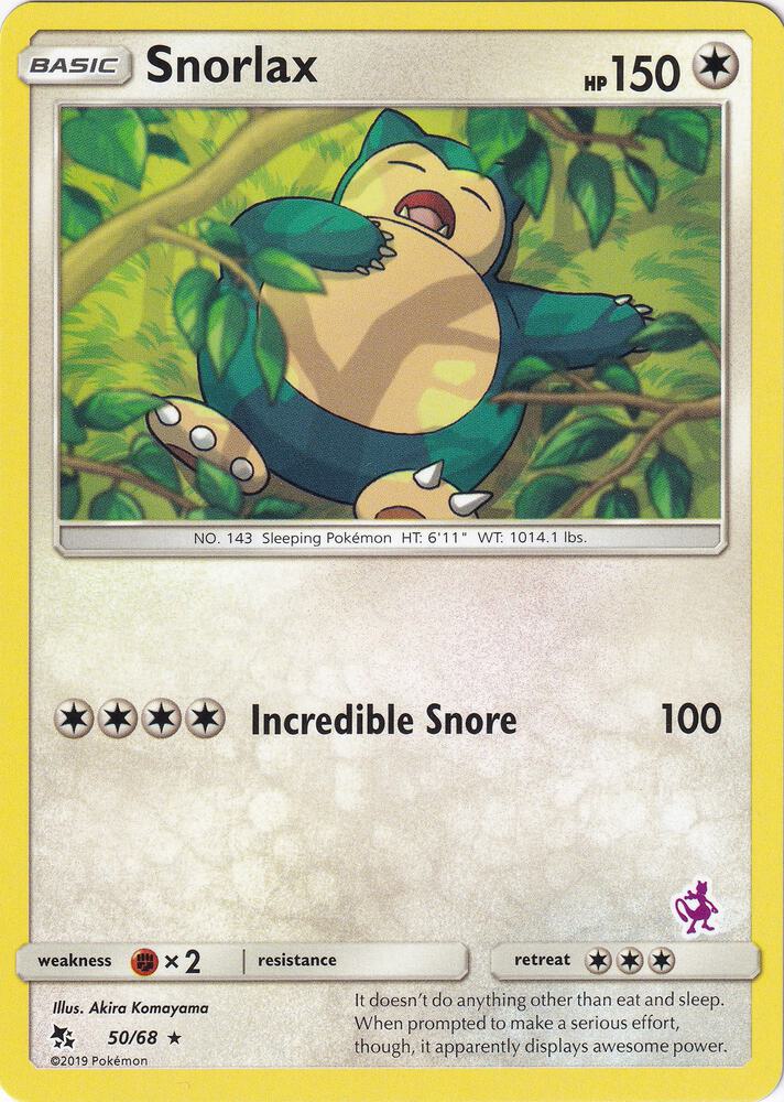 Snorlax - 50/68 (Mewtwo Stamped) (Battle Academy)