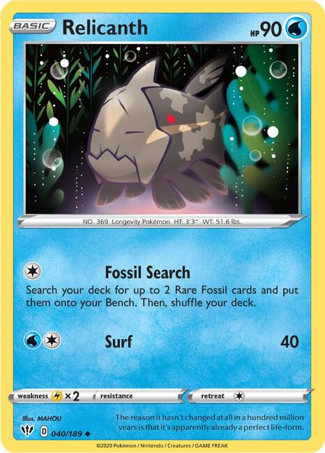 Relicanth (SWSH03: Darkness Ablaze)