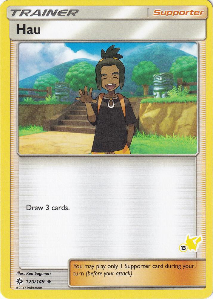 Hau - 120/149 (#13 Pikachu Stamped) (Battle Academy)
