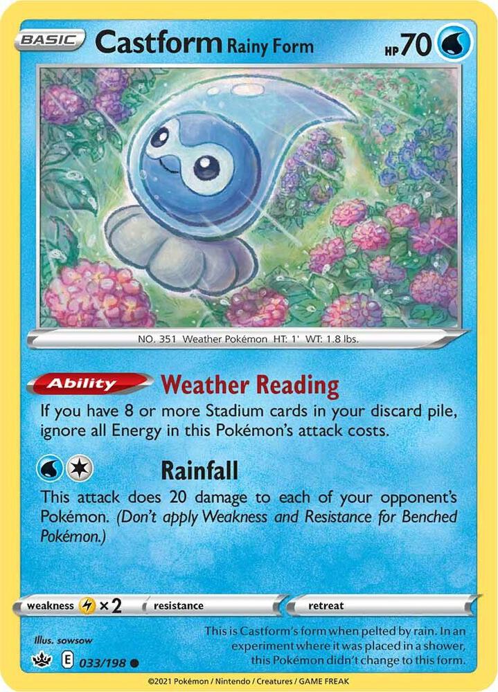 Castform Rainy Form (SWSH06: Chilling Reign)