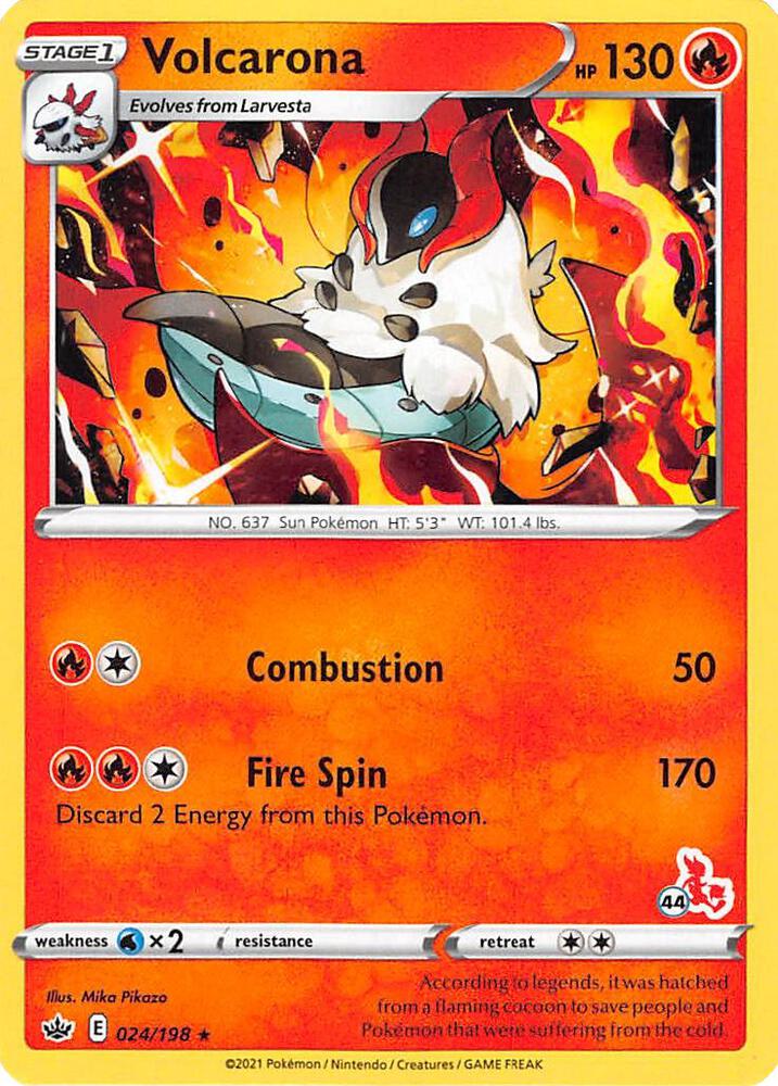 Volcarona - 024/198 (#44 Cinderace Stamped) (Battle Academy 2022)