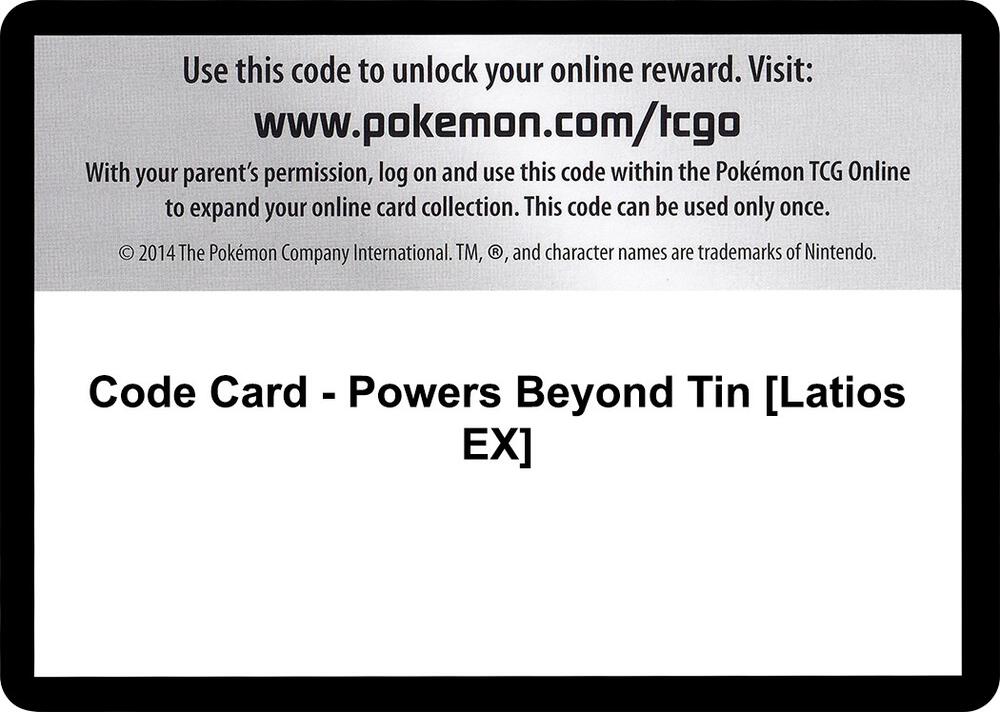 Code Card - Powers Beyond Tin [Latios EX] (XY - Ancient Origins)