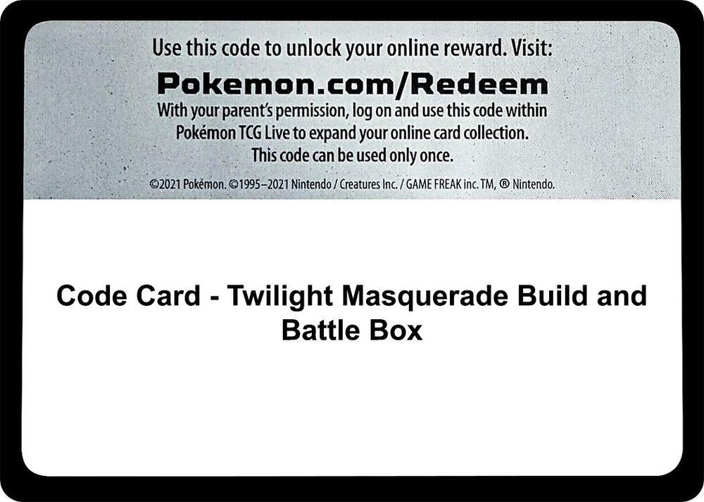 Code Card - Twilight Masquerade Build and Battle Box (SV06: Twilight Masquerade)