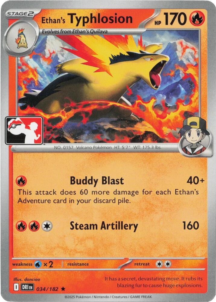 Ethan's Typhlosion - 034/182 (Prize Pack Series Cards)